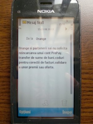 Avertizare Orange pentru clienţi